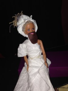 Half way through production I realised I was not a fan of male dolls as a child and had to improvise. Meet Cindy/ Cillian.