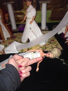 Quick production meeting with the cast.