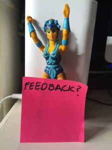 Ask the audience for some feedback either on paper or online. 